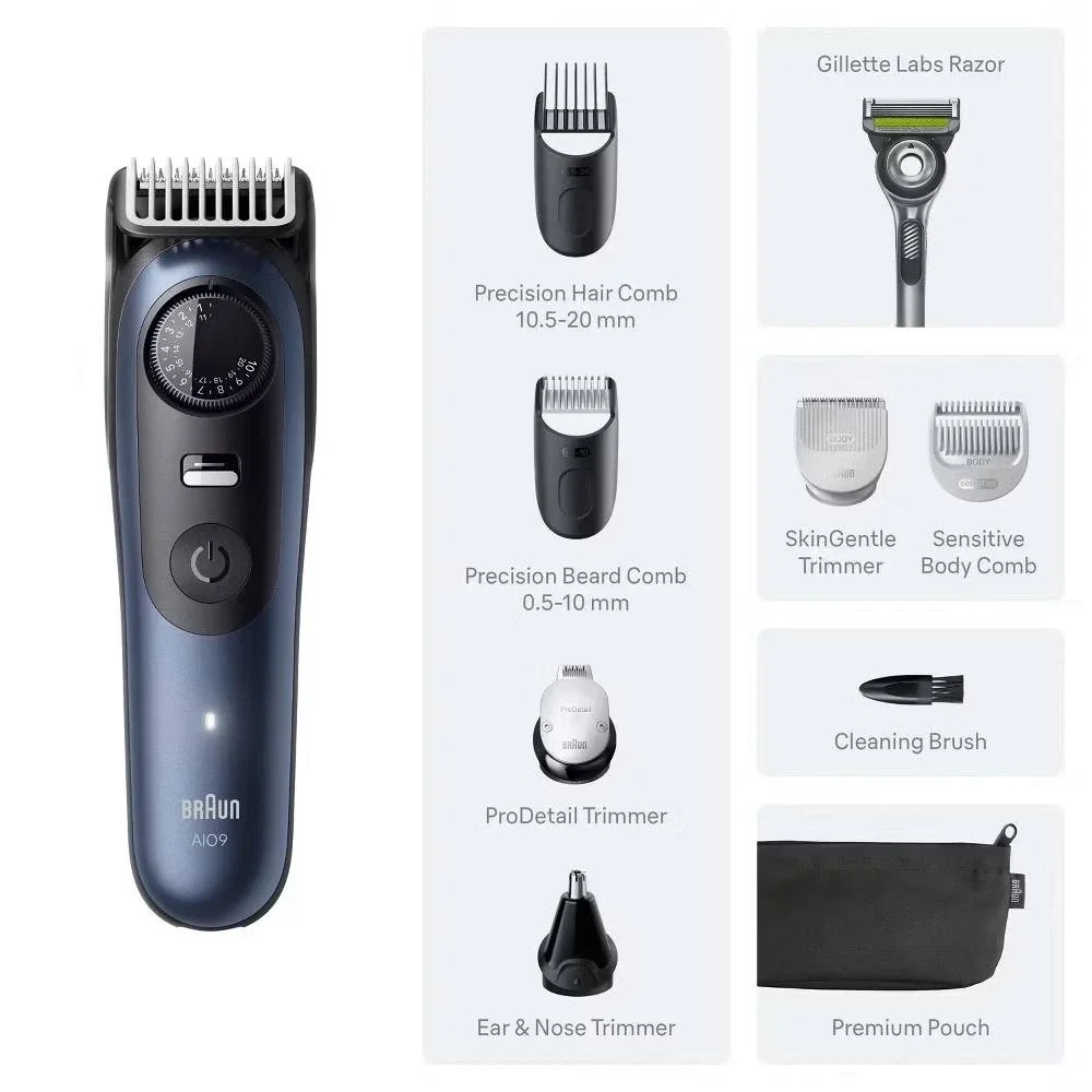 Braun Men All-In-One Series 9 Trimmer Kit Beard Face Hair Body Razor AiO 9530